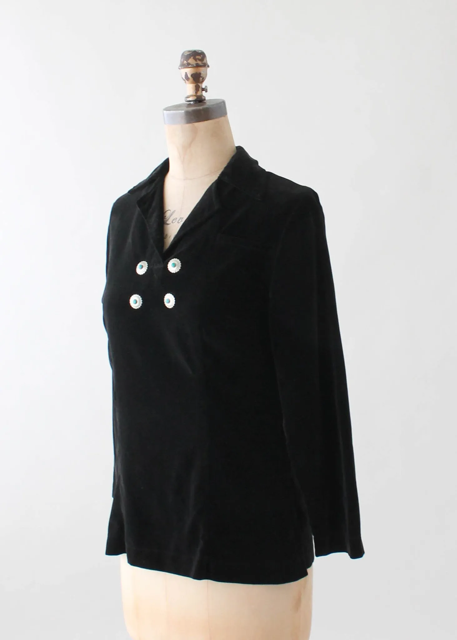 Vintage 1950s Velvet Western Style Top