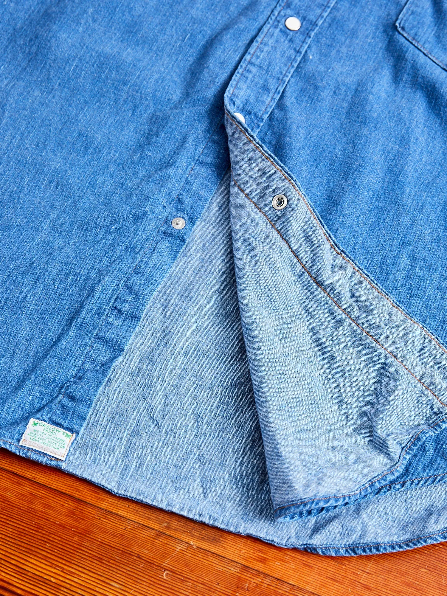 Vintage Fit Western Shirt in Used Denim