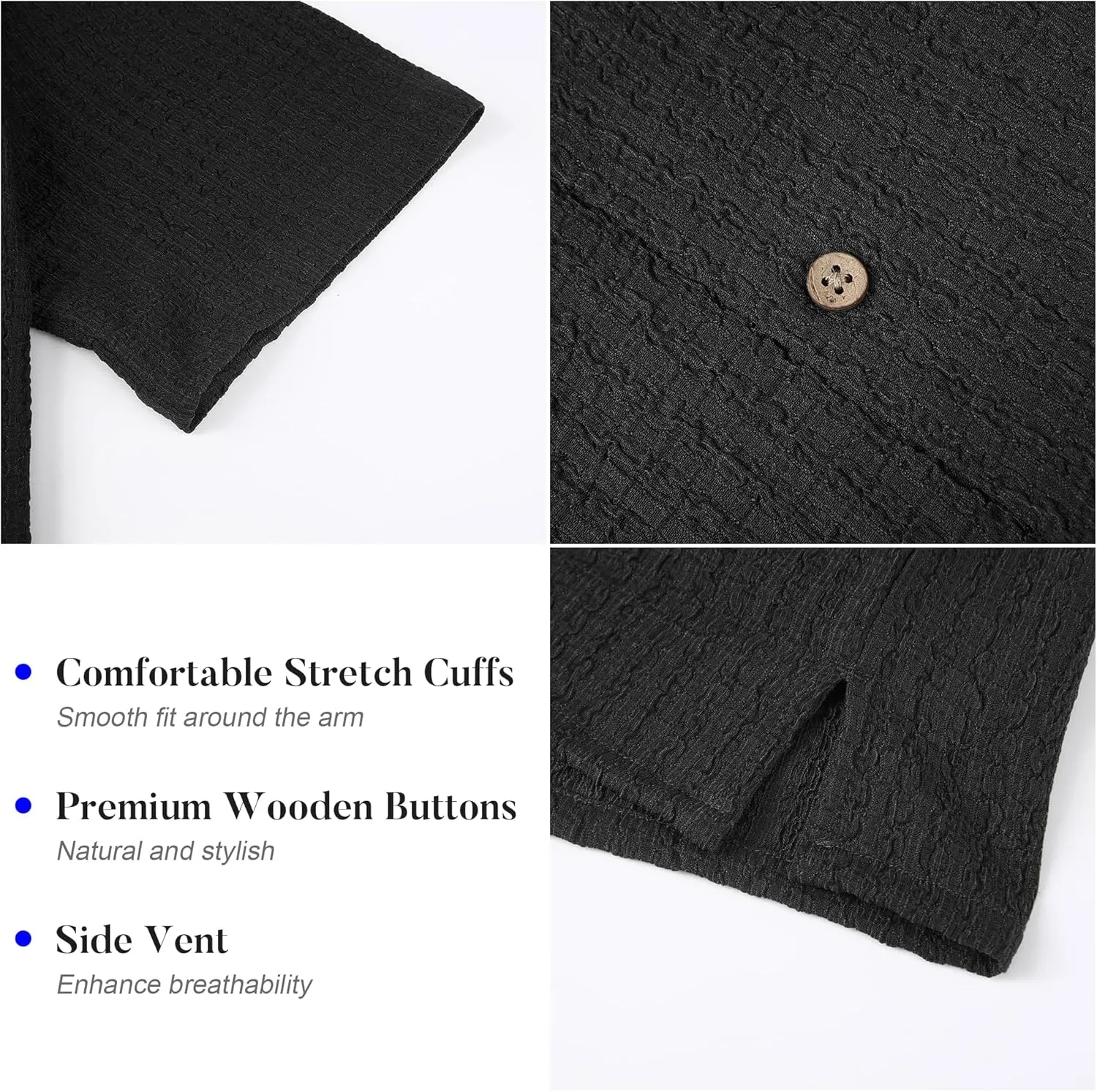 WARHORSEE Mens Dress Shirts Short Sleeve Performance 4-Way Stretch Wrinkle Free Casual Button Down Shirt