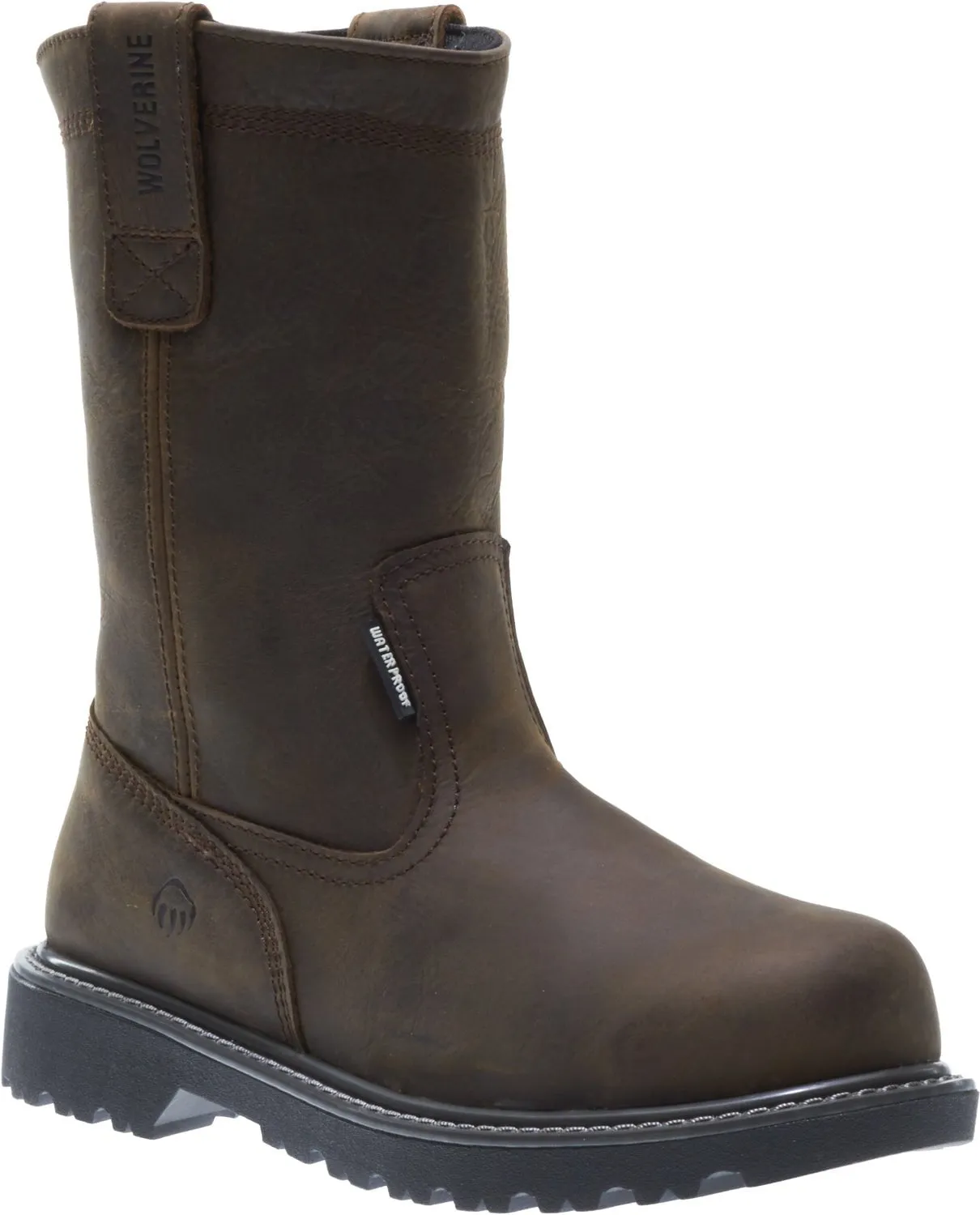 Wolverine Mens Dark Brown Leather Floorhand WP ST 10in Work Boots