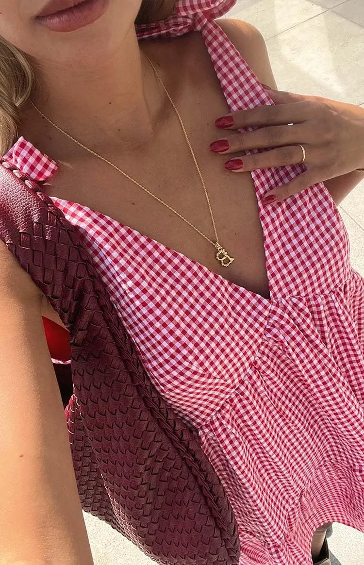 Women Y2k Tie Shoulder Gingham Mini Dress Bow Strap V Neck Babydoll Dress Cute Plaid Short Flowy Dresses