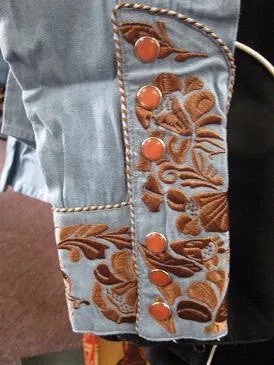 Women's Vintage Western Shirt Collection: Scully Gunfighter Denim Blue & Rust