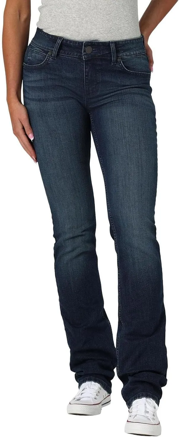 Wrangler Women's Western Mid Rise Stretch Straight Leg Jean