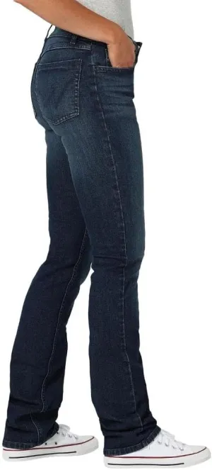 Wrangler Women's Western Mid Rise Stretch Straight Leg Jean